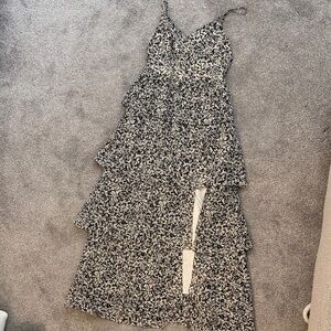 Aqua - Black and Tan Floral Maxi Dress